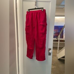 Rag & Bone Vibrant Pink Washable Silk Cargo pants
